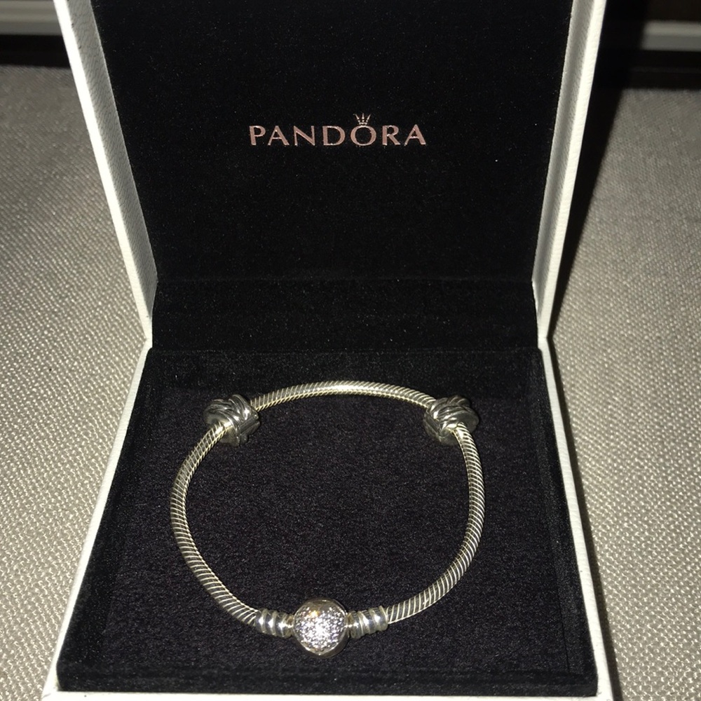 Pandora Twisted Silver Bracelet with Charm